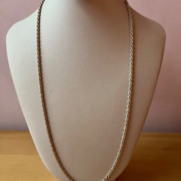 LONG SOLID ROPE CHAIN NECKLACE 925 STERLING SILVER THICK, HEAVY, WELL MADE 23